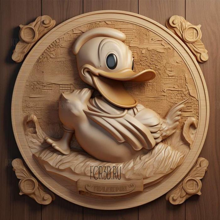Donald Duck 4 3d stl модель для ЧПУ